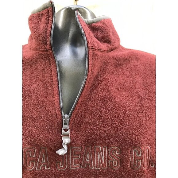 Vintage Nautica 1/4 Zip Fleece Pullover Jacket Pockets Mens Sz L Made In USA - Picture 2 of 5